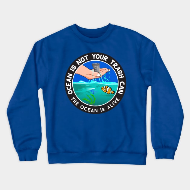 World Oceans Day Crewneck Sweatshirt by Dila Art